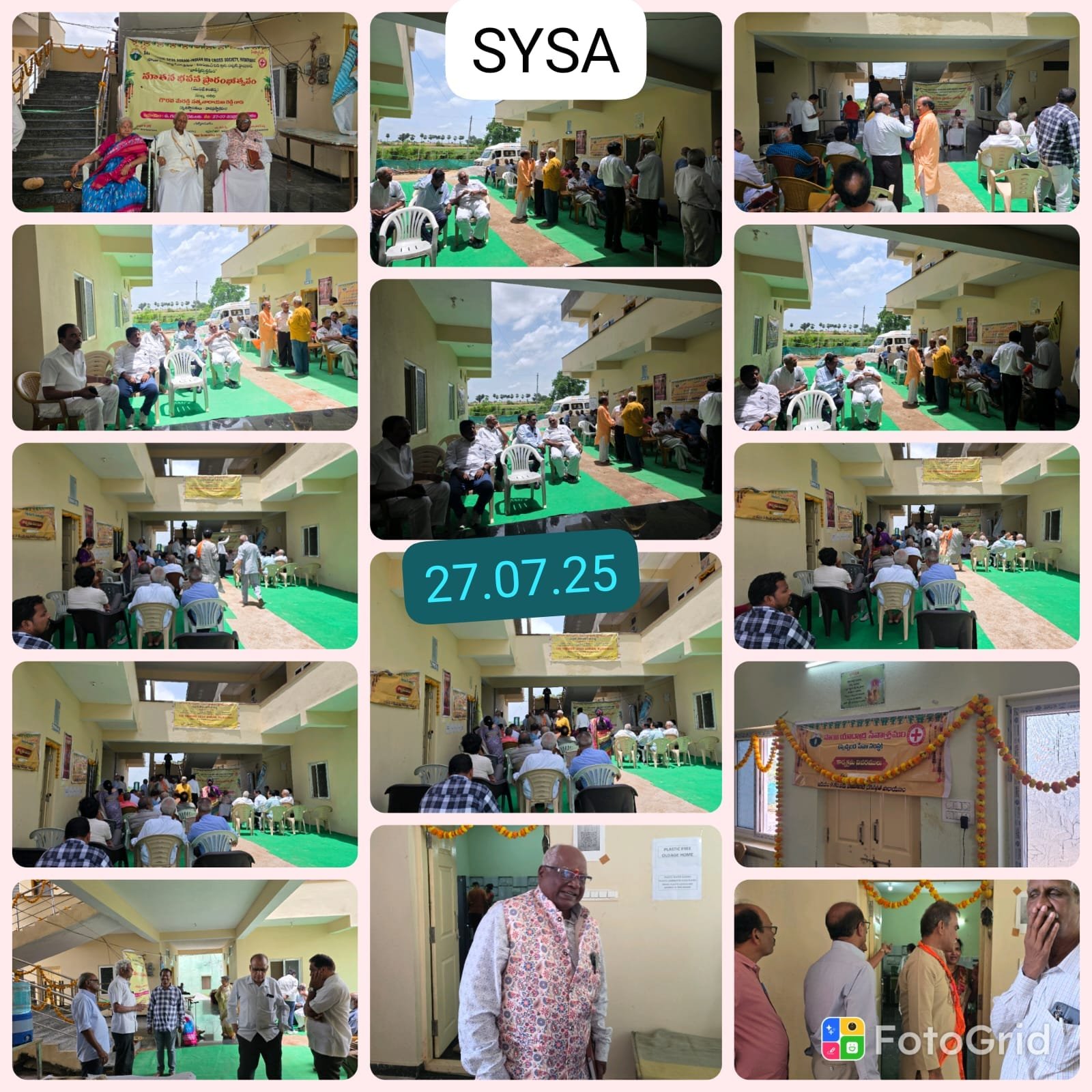 Committee members honouring residents at an Ashram event