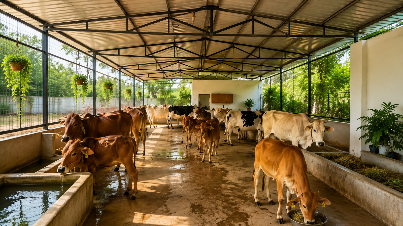 Cows and calves at the Goshala