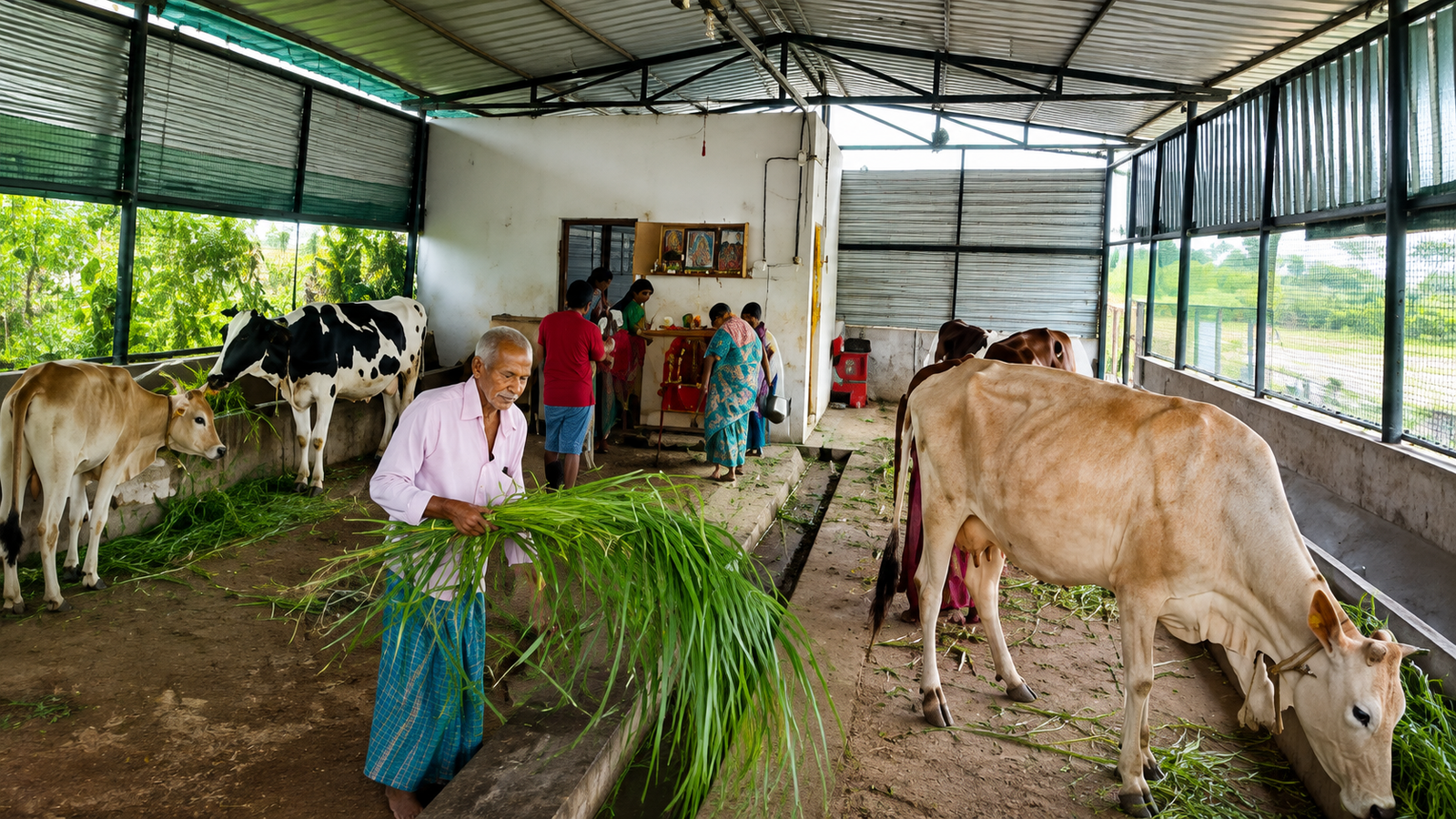 Cows at the Goshala