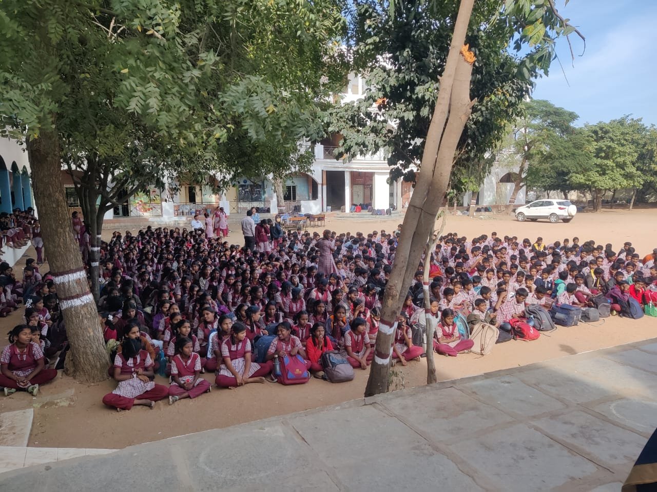 Students at a school outreach programme